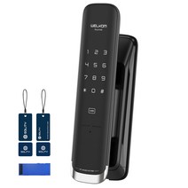 솔리티 웰콤 스윙 무타공 푸시풀 디지털도어락 WP-450 + 블루투스팩 + 카드키 2종 x 2p 세트