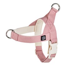 멍템 강아지 앞섬방지 팔레트 하네스, 파스텔 핑크