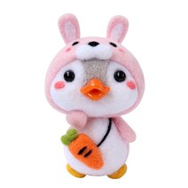 펫돌 양양이 니들펠트 인형 DIY 세트, 토끼 펭귄, 1세트