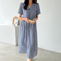 여성용 체크패턴 A라인 원피스 38349