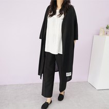 여성용 빅사이즈 7부 썬블럭 오픈형 린넨 롱가디건
