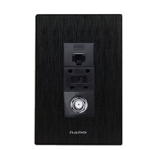나노 아트2 콘센트 올블랙 8P 4P CATV2방 중, 1개