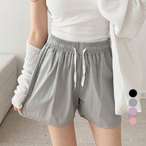 밀키버터 여성용 썸머 비치 나일론 밴딩 반바지