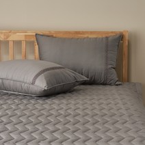 지베딩 카페인 모달코튼 사계절용 베개커버 + 베개솜, 그레이