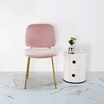 힐스 인테리어 디자인 골드벨벳 카페 화장대 식탁의자, 핑크