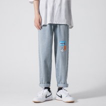 알럽홈 남성용 프린팅 데님 청바지