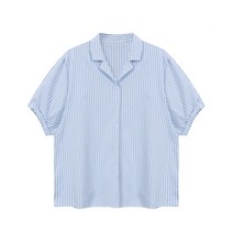 탱커스 스트라이프 롤업 블라우스