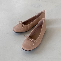 슈가펀 여성용 리본 셔링 플랫슈즈 1cm
