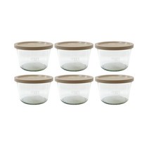 WECK 기본형 유리몸체 6p + PE 뚜껑 베이지 6p 세트 No.741, 370ml, 1세트