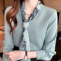 루나걸 포멀 스카프 블라우스