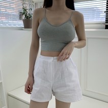 린다샵 여성용 리파링 골지 끈 패드브라 탑