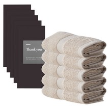 소프트터치 프라임 호텔수건 180g 30수 순면 + 프리미엄 케이스, 베이지(수건), 와인(케이스), 5개