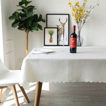 알럽홈 맞춤형 스퀘어 레이스 포인트 레스토랑 식탁보, 크림, 80 x 80 cm