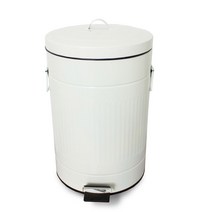 원형 엔틱 인테리어 휴지통 12L, 화이트, 1개