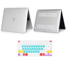 뉴 맥북 프로 M1 A2338 컬러 키스킨 + 하드 케이스, 레인보우(키스킨), 투명(케이스), 1세트