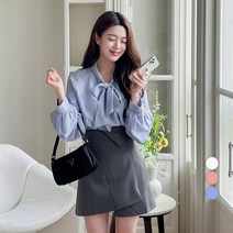 에비뉴비 여성용 퍼프 타이 블라우스