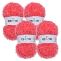 브랜드얀 마음 수세미 뜨개실 4p, 12 플라밍고, 4개