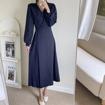 슈가펀 헤리나 랩 배색 롱 원피스