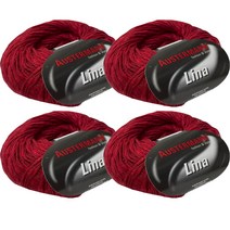 어스터만 리나 비스코스 혼방 린넨 뜨개실 여름용 4p, 레드, 4개