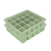 쁘띠누베 실리콘 이유식 냉동 멀티 눈금큐브 금줄 20구, 02 셀라돈그린