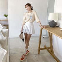 토마토팩토리 여성용 카모 플리츠 테니스 스커트
