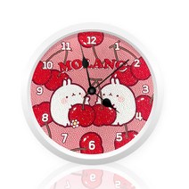 케이엠엘리 3D 크레용몰랑 벽시계 원형 보석십자수 DIY 세트 23.5cm, 체리, 1세트