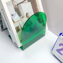 솔룸 아크릴 L자 책 스탠드 꽂이, 그린