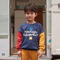 팬콧키즈 아동용 이큅먼트 컬러블럭 오버핏 맨투맨