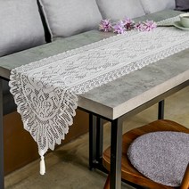 프렌치 레이스 테이블 러너, 아이보리, 183cm x 33cm