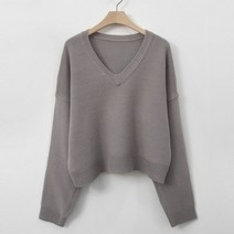 보리맘 여성용 테니 브이넥 임부복 크롭 니트 M248