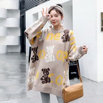 팡팡샵 C 배색 베어 니트