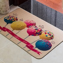 더플로우컴퍼니 빈티지한 일러스트 페브릭 발매트, 캔디