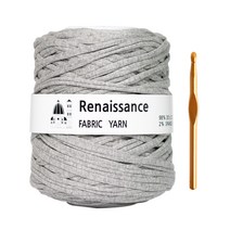 yarna 르네상스 패브릭얀 뜨개실 + 금속 왕코바늘 9mm, 55.멜란지그레이