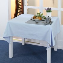 나산데코 면 테이블커버, 러스터블루, 8인용(240 x 140 cm)