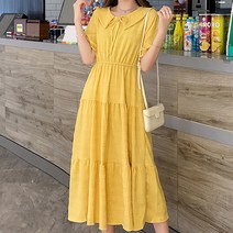 알프스 퍼프 임부 임산부 카라 원피스