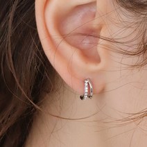 앵브록스 여성용 mini cubic hoop earring silver