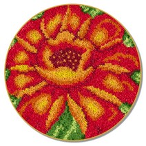 라운드 카페트 러그 DIY 스킬 자수 세트 중국어버전 흰색인쇄메쉬, NO 02, 1세트