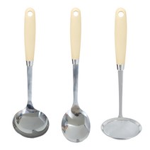 제니얼 모노 B타입 국자 중 + 스푼 + 거품건지개 세트, 아이보리, 1세트