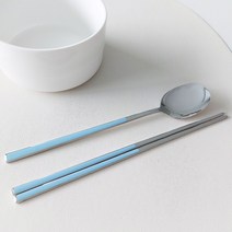 보겐 육각 세라믹 1인 수저세트, 스카이, 숟가락 + 젓가락, 1세트