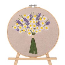 위즈앤위즈 누구나 DIY 프랑스자수 패키지 20cm, 1세트, 플라워리스 07