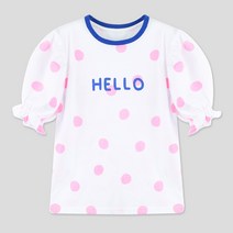 릴리푸리 여아용 헬로 도트 티셔츠