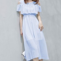 더시럽 여성용 프리티 쉬폰 비치웨어 원피스, 스카이블루