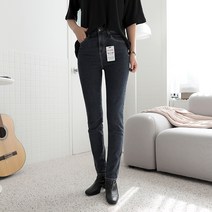 빼빼 여성용 시크릿히든밴딩 스판 슬림일자 데님팬츠