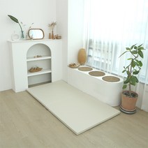 수피아 논슬립 2단 폴더 매트, 크림