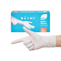 EZn이지엔 니트릴 장갑 200p, 화이트, 대(L), 1개