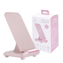 바라 SSUM 패브릭 초고속 무선충전기 15W, 핑크, 1개