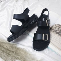 디아 남자 피아 버클 가죽 스트랩 에어 샌들 3cm