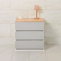 샤바스 컬러스토리 우드상판 3단 서랍장 600, 그레이, 3개