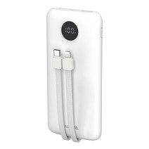 밸류엠 슬림핏 PD3.0 22.5W 케이블 일체형 보조배터리 10000mAh 아이폰8핀 C타입, VM-PA10HPQ, 화이트
