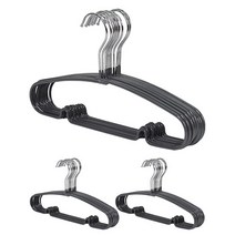 PVC 코팅 슬림 어린이 옷걸이, 그레이, 30개입